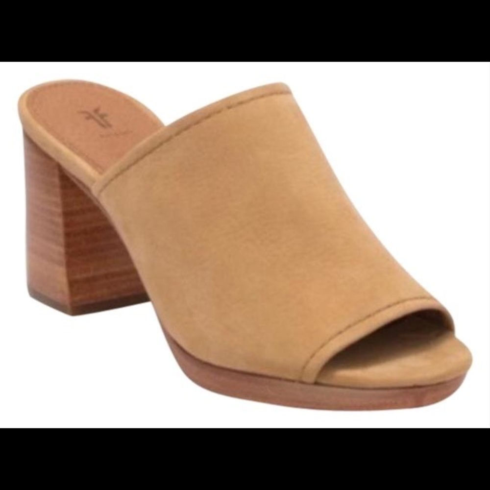 Frye “Blake” mule in suede tan